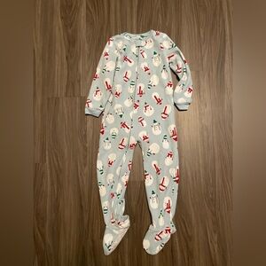 Carters Cozy Snowman Kids One Piece Pajama - Blue size 5T
